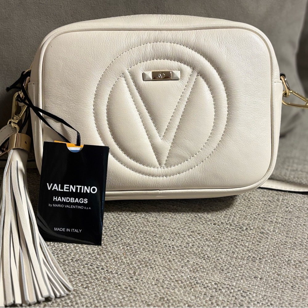 Valentino Ivory Crossbody Bag with Tassel